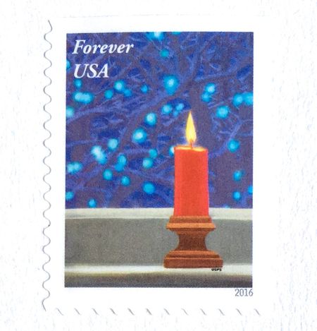 100 Christmas Candle Forever Stamps Christmas Candle Unused Holiday Forever Stamps for Mailing Mailing